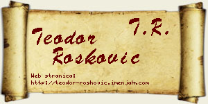 Teodor Rošković vizit kartica